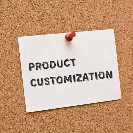 A Product Customization note pinned to a corkboard